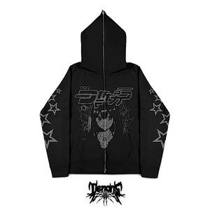 DemonsBasement Full Zip Rhinestone Hoodie
